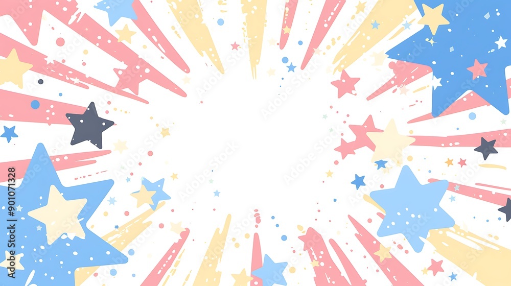Vibrant Colorful Background with Stars and Clouds: Perfect for Fun and Whimsical Designs Vibrant Colorful Background with Stars and Clouds: Perfect for Fun and Whimsical Designs