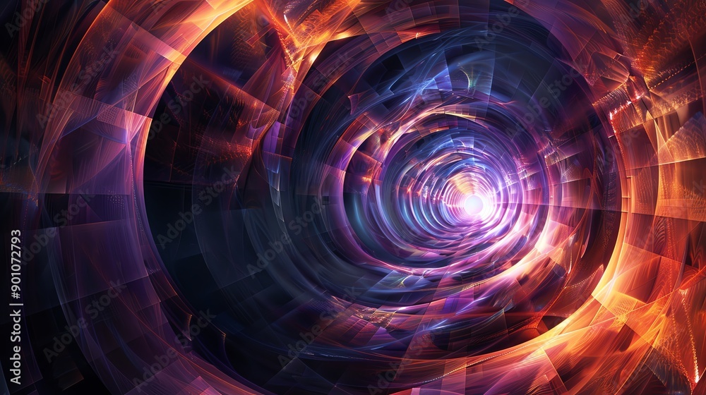 Abstract tunnel background featuring virtual integration and progression of realitys essence Abstract tunnel background featuring virtual integration and progression of realitys essence