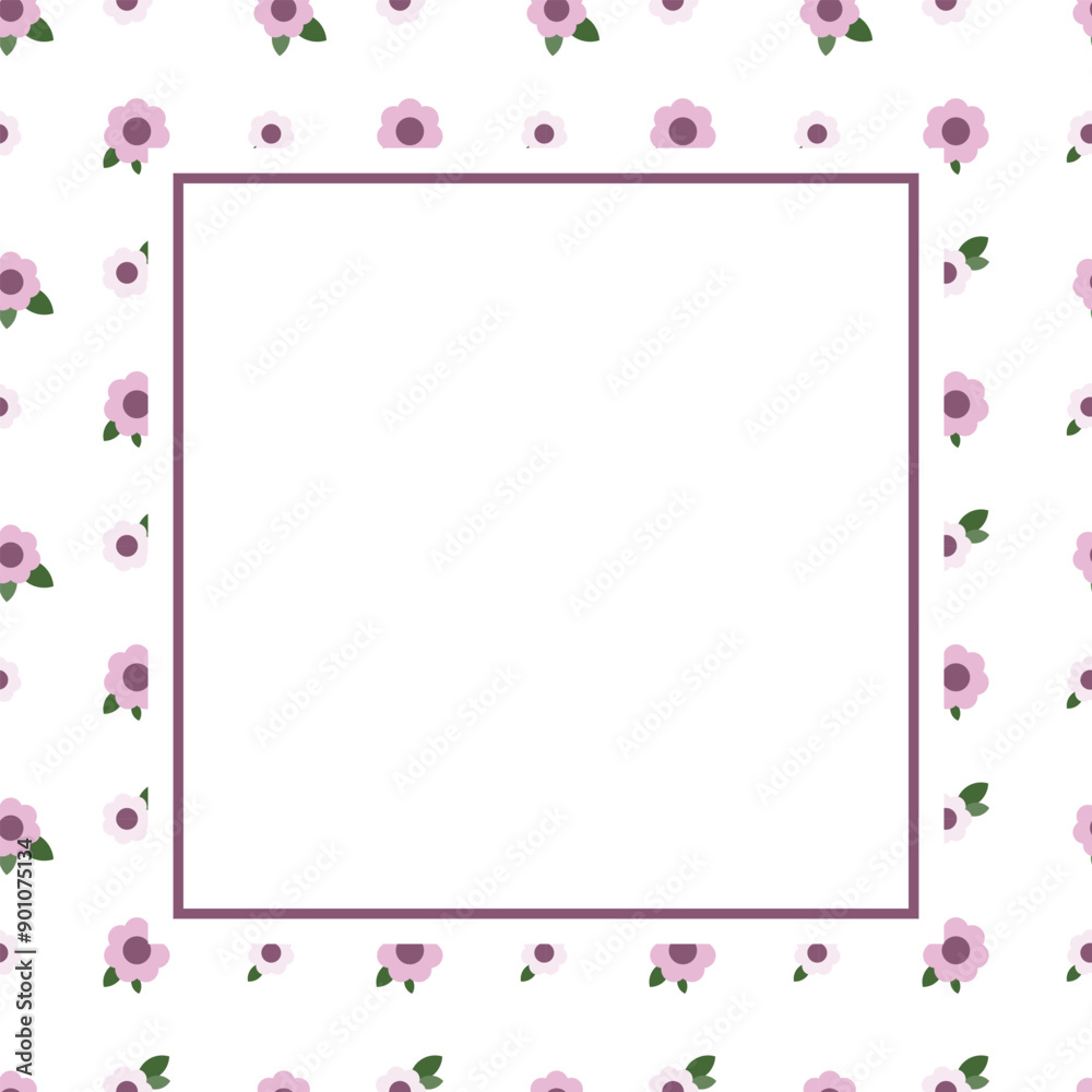Cute kawaii floral frame border template poster background Cute kawaii floral frame border template poster background
