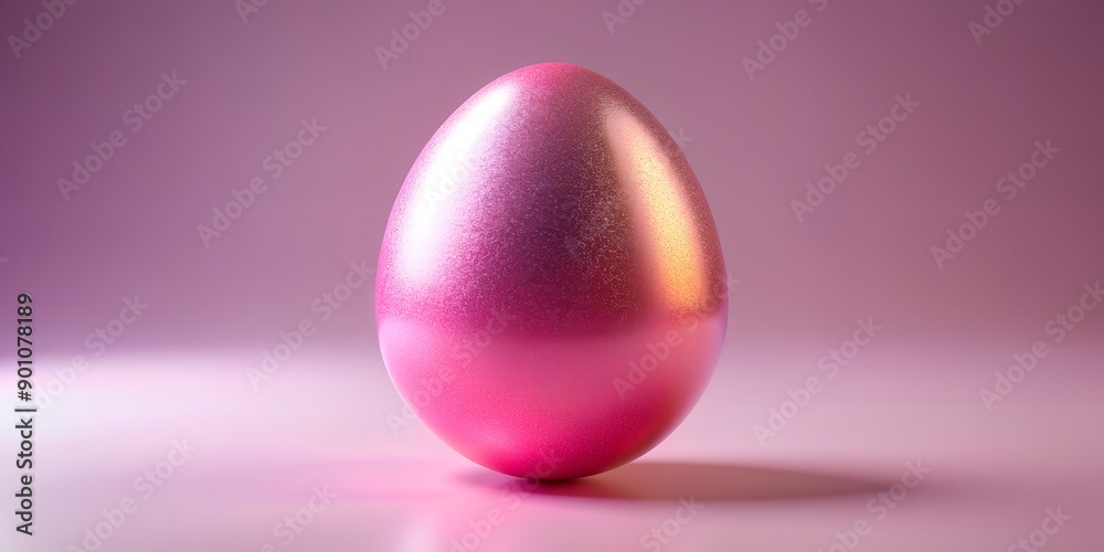 Gradient pink Easter egg with a shiny and simple appearance Generative AI AI-Created Content