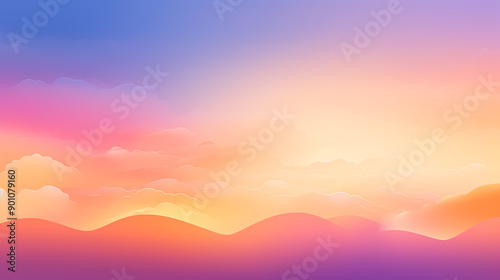 Abstract Sunset Sky Gradient with Light