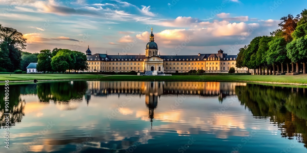 view of the palace in the evening view of the palace in the evening