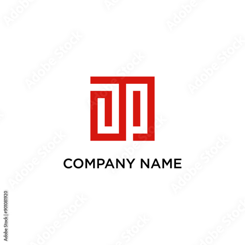 dp logo design , letter dp logo, jp,clean and modern line art or single line style, vector illustration.