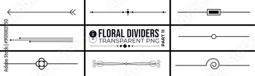 Line dividers. Decorative swirl text separators, vintage divider, Ornament divider collection, Wedding invitation card background with golden line art flower and botanical leaves Organic shapes, 
