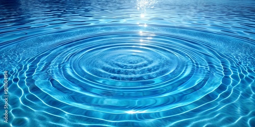 Blue Pool Water Sun Reflection and Ripple Waves AI-Generated Content
