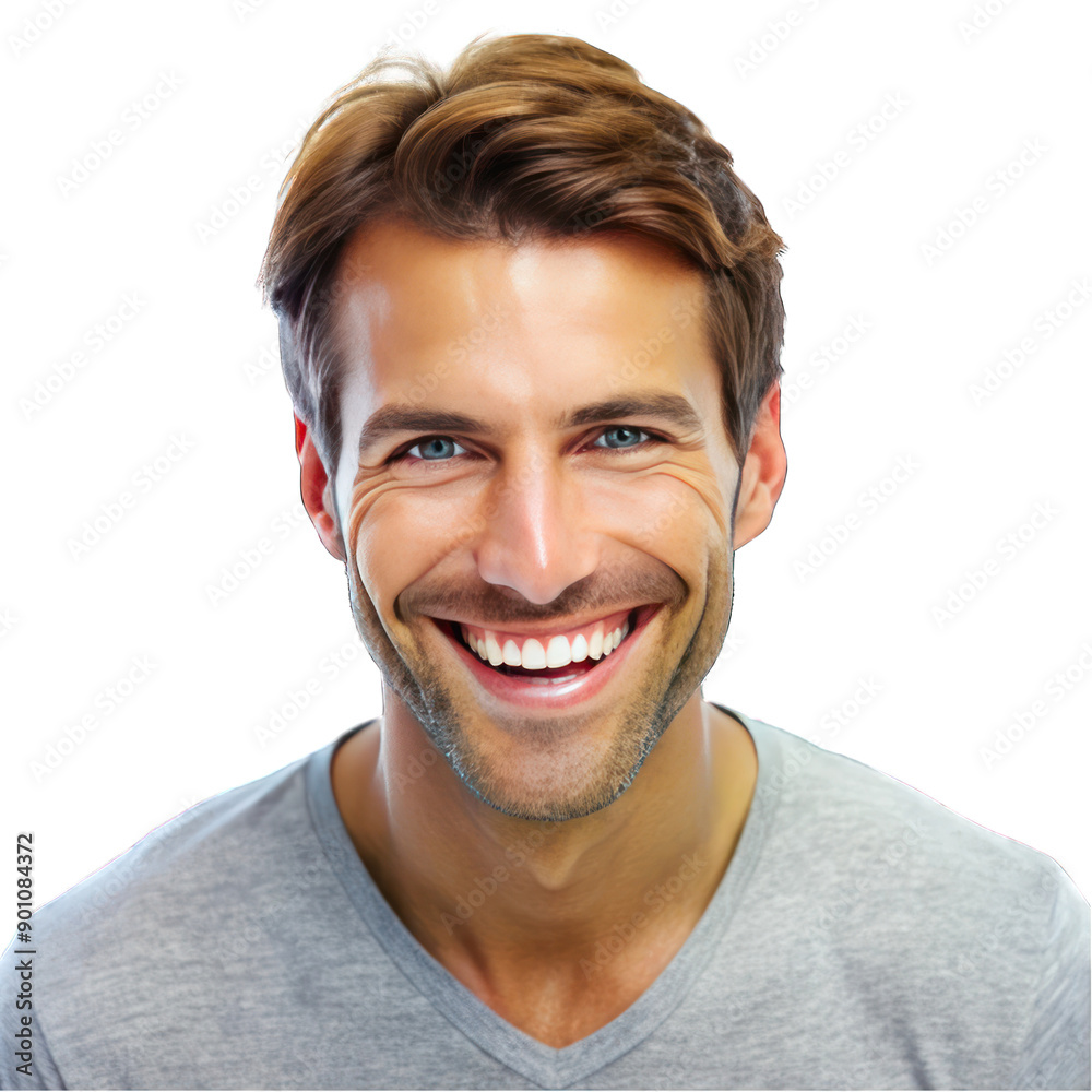 Portrait of a happy man with a friendly smiling isolated on transparent background Portrait of a happy man with a friendly smiling isolated on transparent background