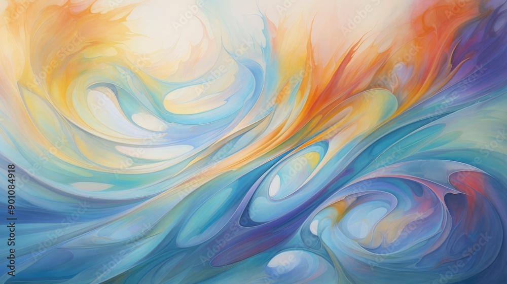 Iridescent flowing waves with dynamic movement Iridescent flowing waves with dynamic movement