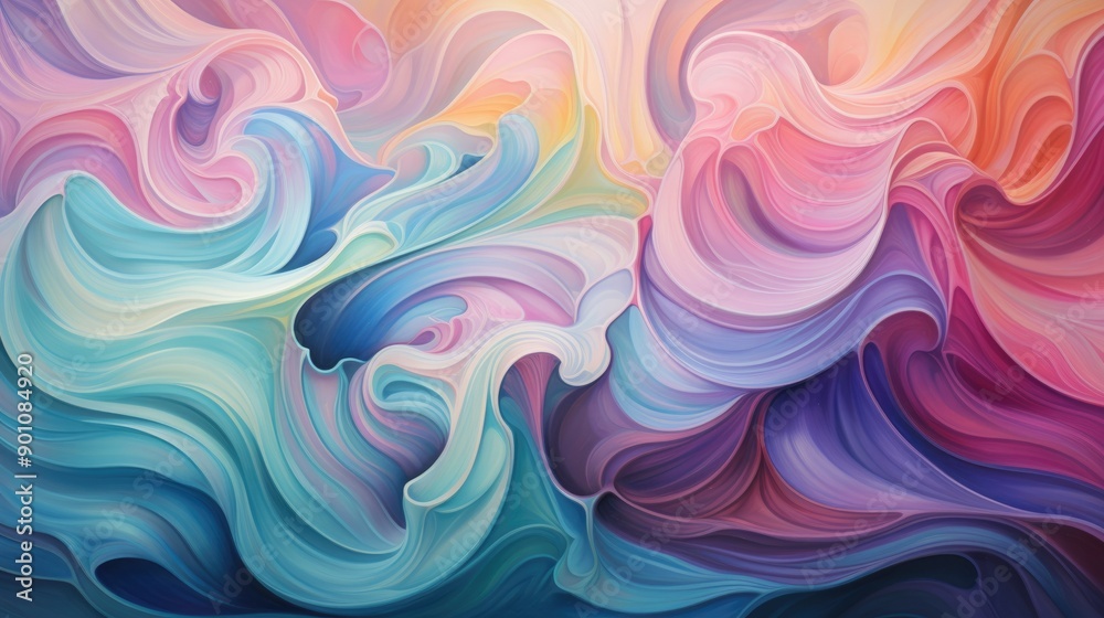 Iridescent flowing waves with dynamic movement Iridescent flowing waves with dynamic movement