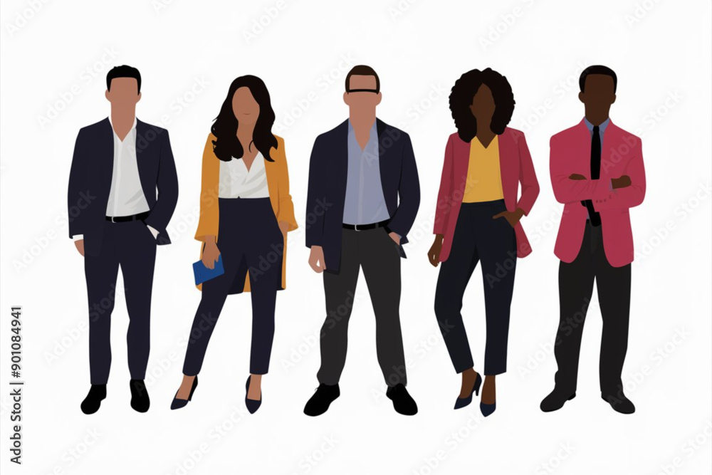 Obraz premium group of office people in different poses, professionals team