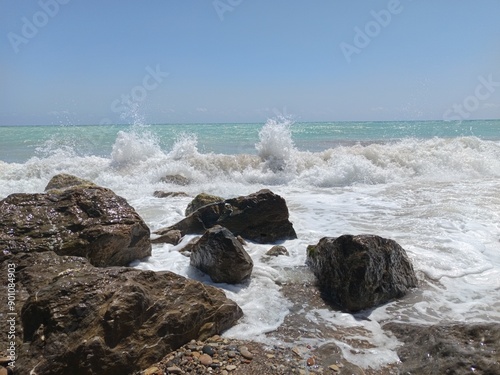 waves and rocks