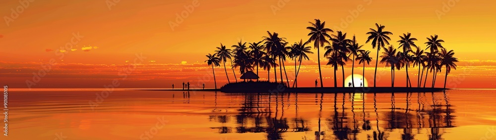 Sunset on a Tropical Island