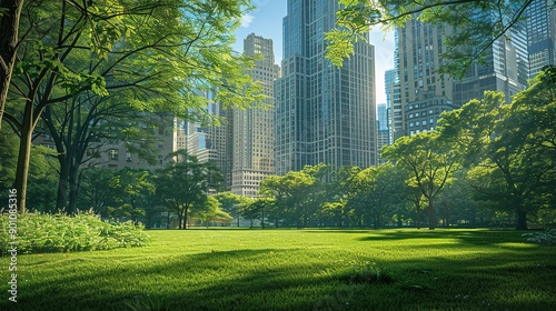 Wallpaper Mural Panoramic View from the Park Showcasing Skyscraper 8 Torontodigital.ca