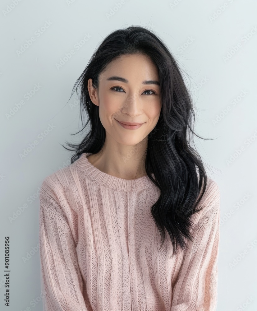 A cheerful woman with long black hair smiles warmly at the camera, showcasing a friendly and approachable demeanor. A cheerful woman with long black hair smiles warmly at the camera, showcasing a friendly and approachable demeanor.