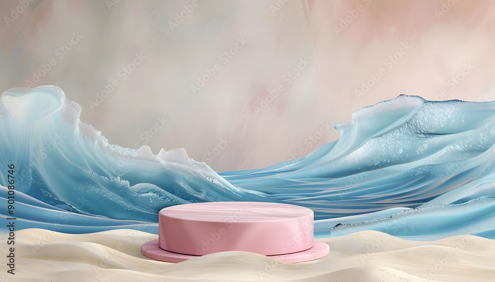circle pink ipodium with wave background circle pink ipodium with wave background