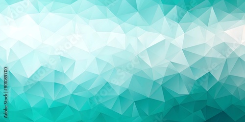 Refreshing aqua mint and white geometric shapes on a cool abstract background AI Generative