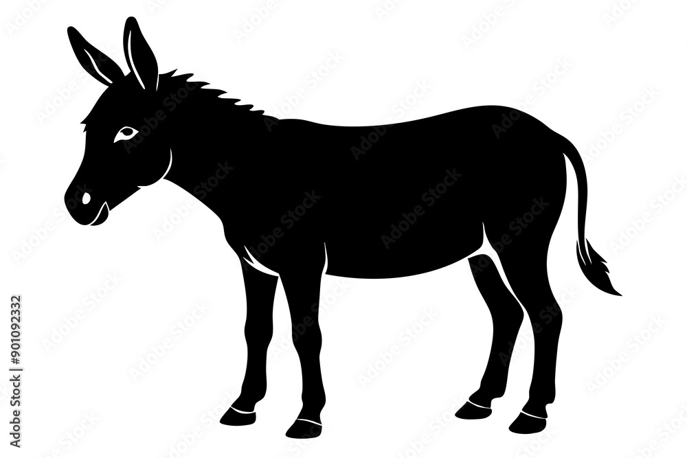 Donkey silhouette vector illustration Donkey silhouette vector illustration
