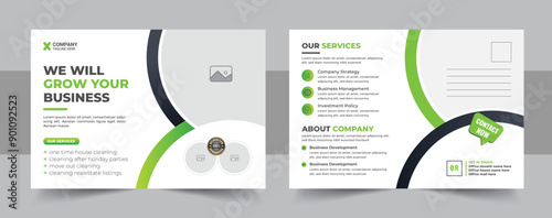 Modern corporate postcard design template, Postcard or eddm postcard design vector layout