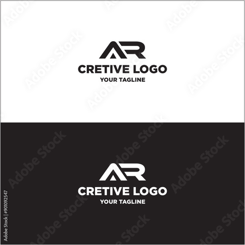 creative letter AR logo design vector	