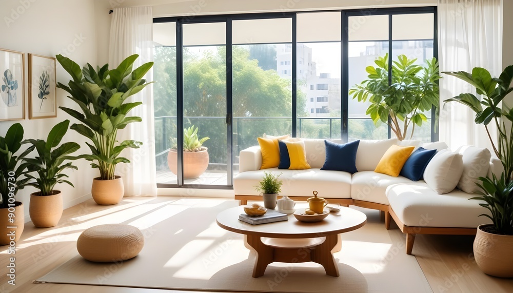 Fototapeta premium Photo interior modern design room 3d illustration