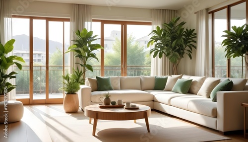 Photo interior modern design room 3d illustration