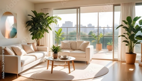 Photo interior modern design room 3d illustration
