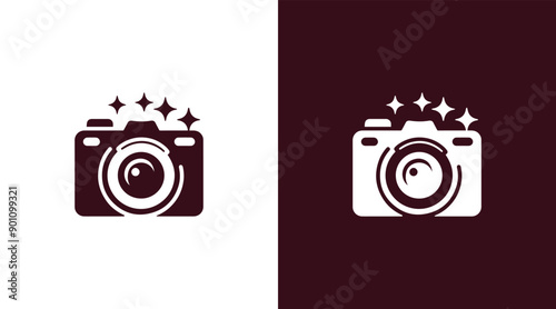 Camera icon Photography Typography Signature Photographer Minimalist Logo Vector EPS File