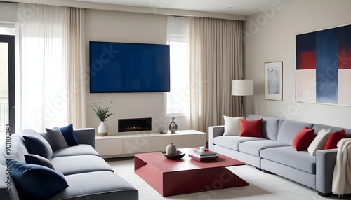 Photo interior modern design room 3d illustration