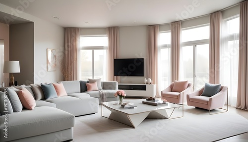 Photo interior modern design room 3d illustration