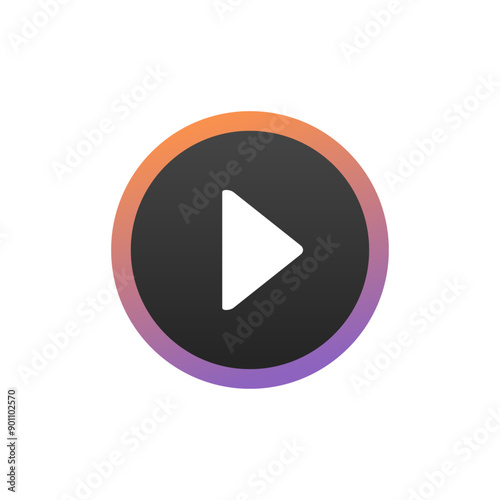 Play button icon with white background.