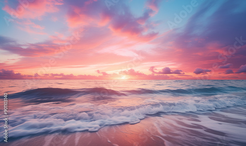 Fototapeta Naklejka Na Ścianę i Meble -   sky over calm sea. Blue sea and sunny sky on horizon over calm water