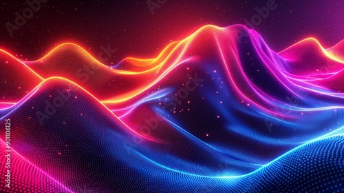 Abstract neon patterns with glowing, dynamic designs and vibrant colors