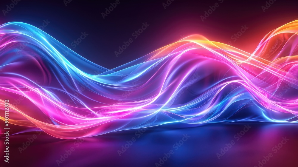 Wavy neon lines creating a vibrant, dynamic background Wavy neon lines creating a vibrant, dynamic background