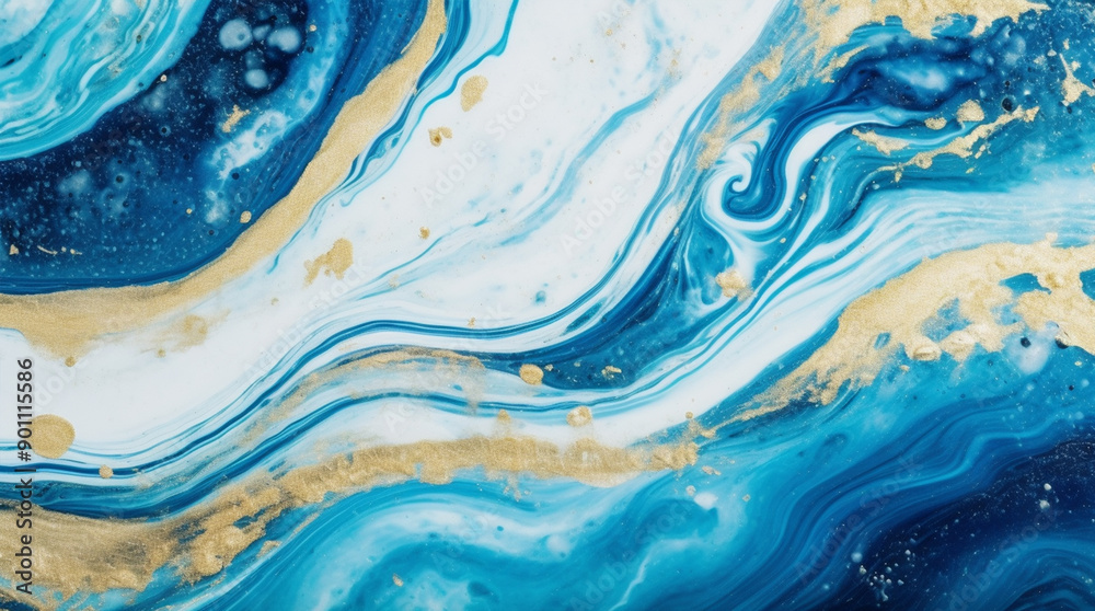 Modern stylish texture blue white gold waves background, marble texture Modern stylish texture blue white gold waves background, marble texture