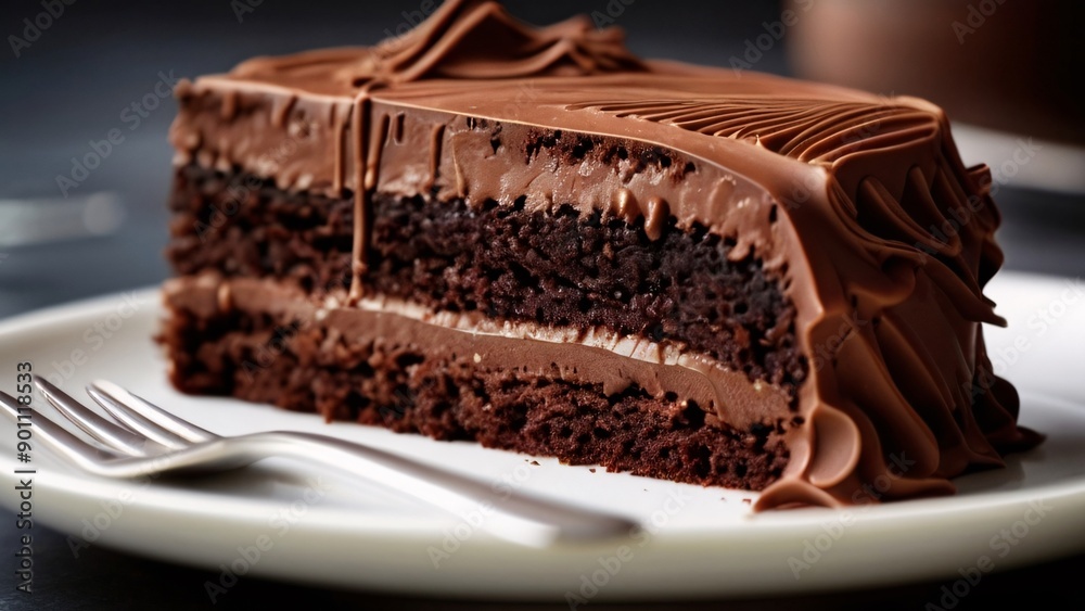 Chocolate cake with layers and frosting, dessert Chocolate cake with layers and frosting, dessert