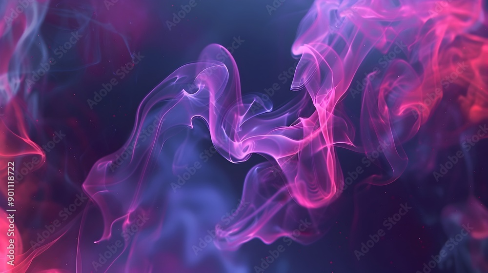 Fototapeta premium Mesmerizing Smoke Shapes in Abstract Colorful Ethereal Background