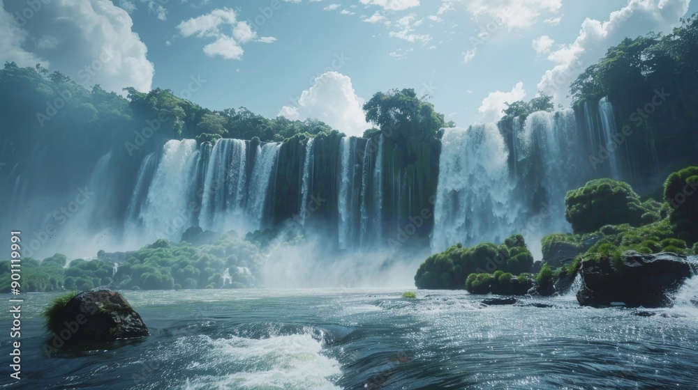Fototapeta premium Iguazu National Park (Argentina): Home to the Argentine side of Iguazu Falls, this park offers multiple viewpoints and lush rainforest surroundings