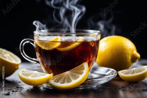 Tea with lemon, generated by artificial intelligence