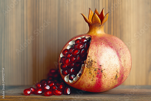 Pomegranate, single fruit, ...