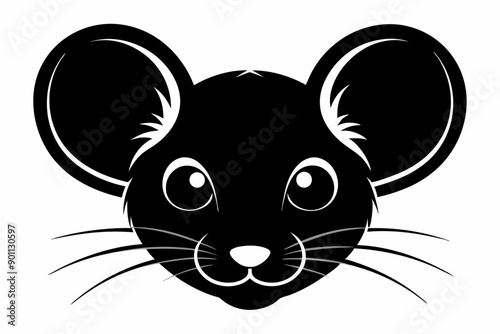 Mouse head silhouette vector illustration 