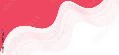 Abstract design, flowing curves, pink and white contrast, organic shapes, wavy pattern, minimalist composition, soft gradients, textured background