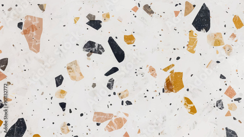 Seamless colorful gray granite terrazzo flooring texture. marble texture and background. luxurious background, terrazzo floor tile on cement surface. distressed old textured stained paper design