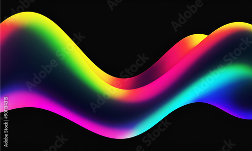 colorful natural technology wave on white background