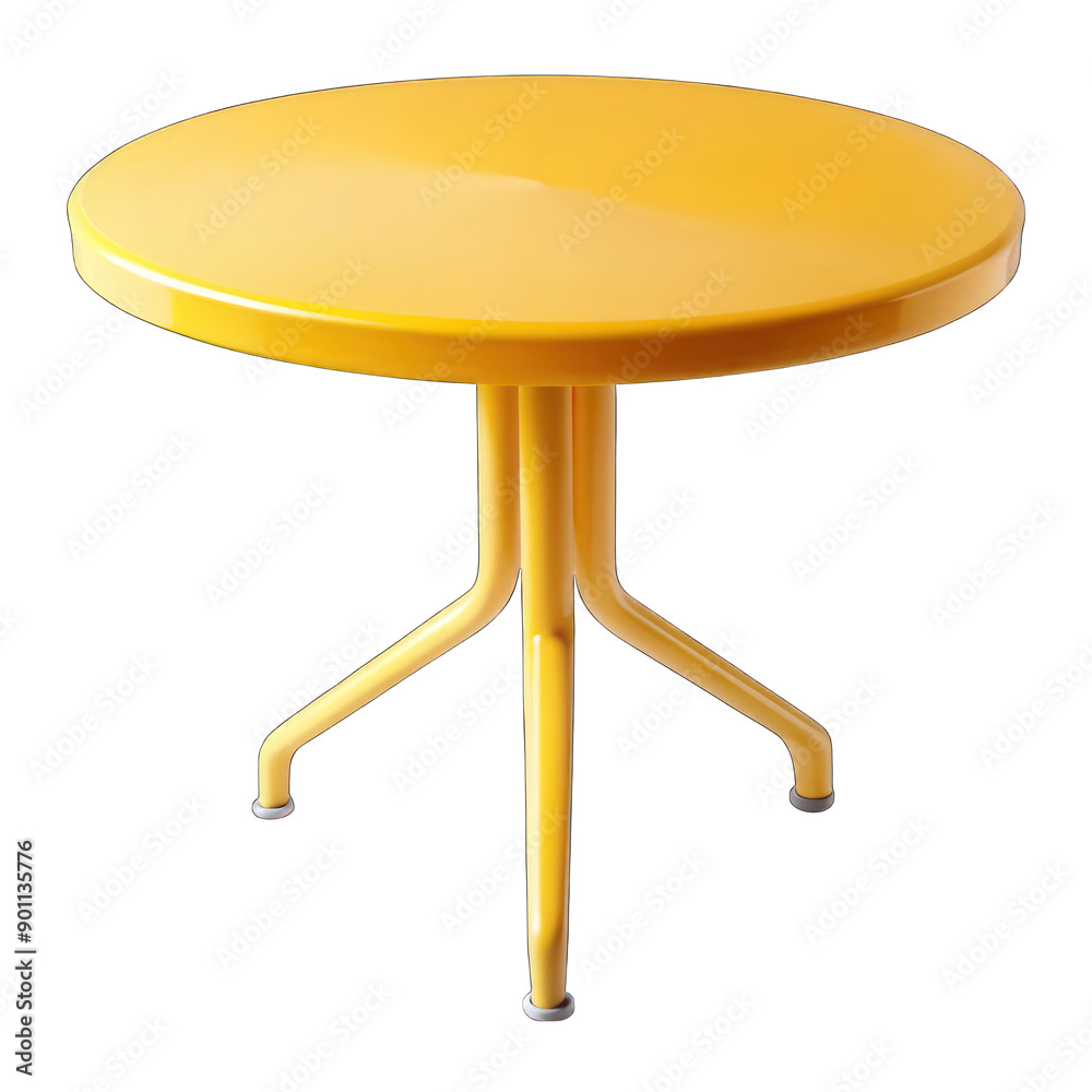 Yellow plastic round table isolated on transparent background Yellow plastic round table isolated on transparent background