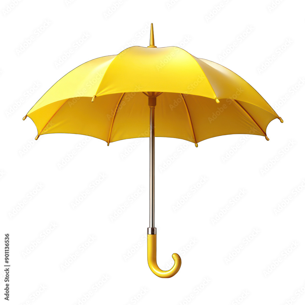 Yellow umbrella isolated on transparent background