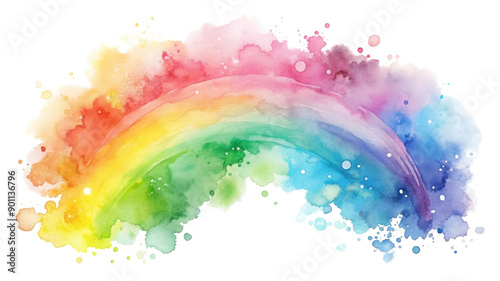 Hand Painted Watercolor Splash on Transparent Background