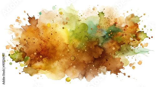 Hand Painted Watercolor Splash on Transparent Background