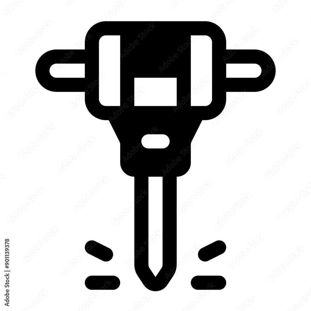 Jack Hammer Glyph Icon. Single icon, glyph vector icon Jack Hammer Glyph Icon. Single icon, glyph vector icon