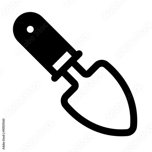 Hand Trowel Glyph Icon. Single icon, glyph vector icon