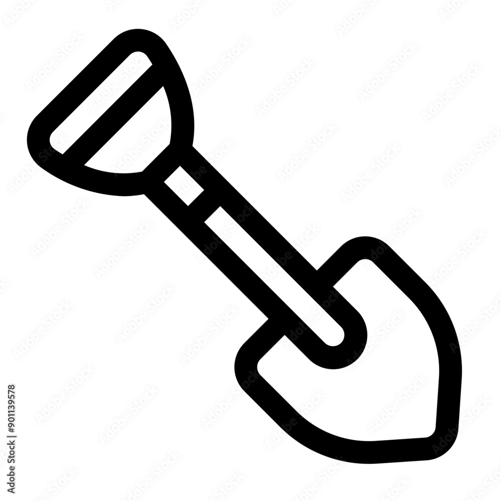 Shovel Line Icon. Single icon, line vector icon Shovel Line Icon. Single icon, line vector icon