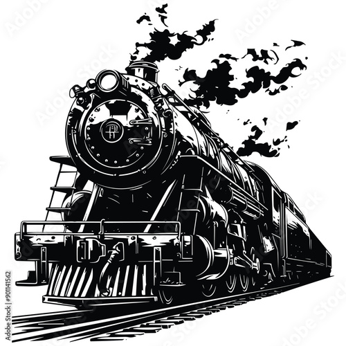 Old Train station vintage ,hand drawn sketch in doodle style illustration